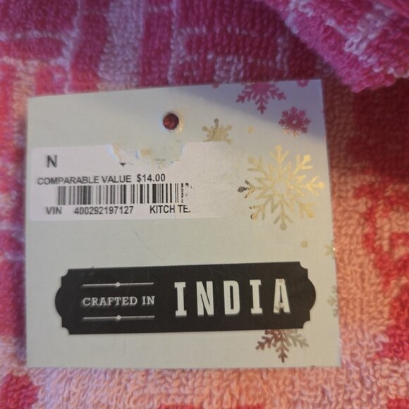 Pink Nutcracker Hand Towel All Cotton NEW Bath Holiday Linens - Picture 8 of 8